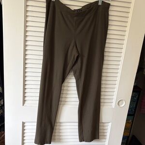 Eileen Fisher olive stretch crepe pants